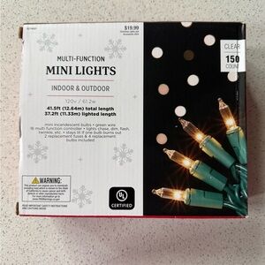 Clear Multi-Function Mini Lights with Green Wire